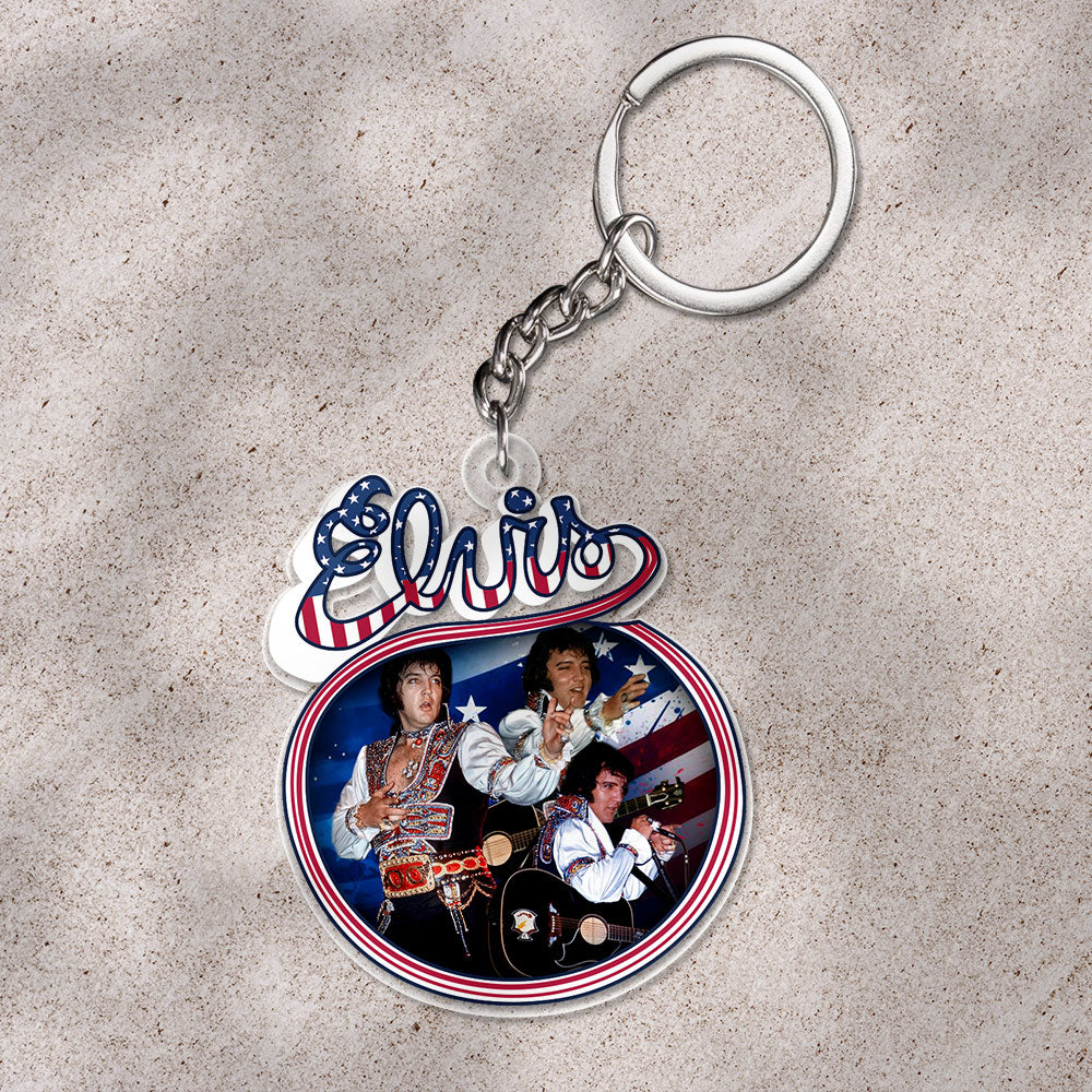 Elvis Presley Custom Shape 1-sided Keychain – HOATT 9315