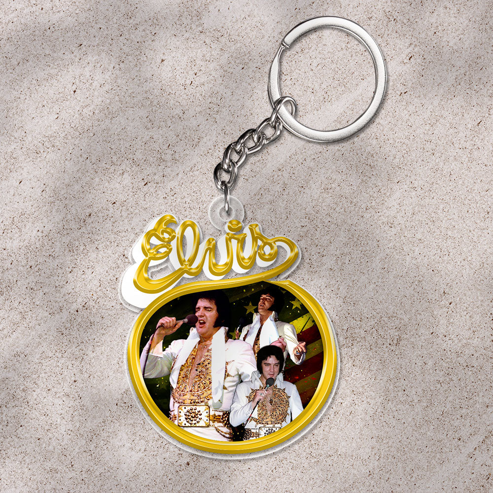 Elvis Presley Custom Shape 1-sided Keychain – HOATT 9261