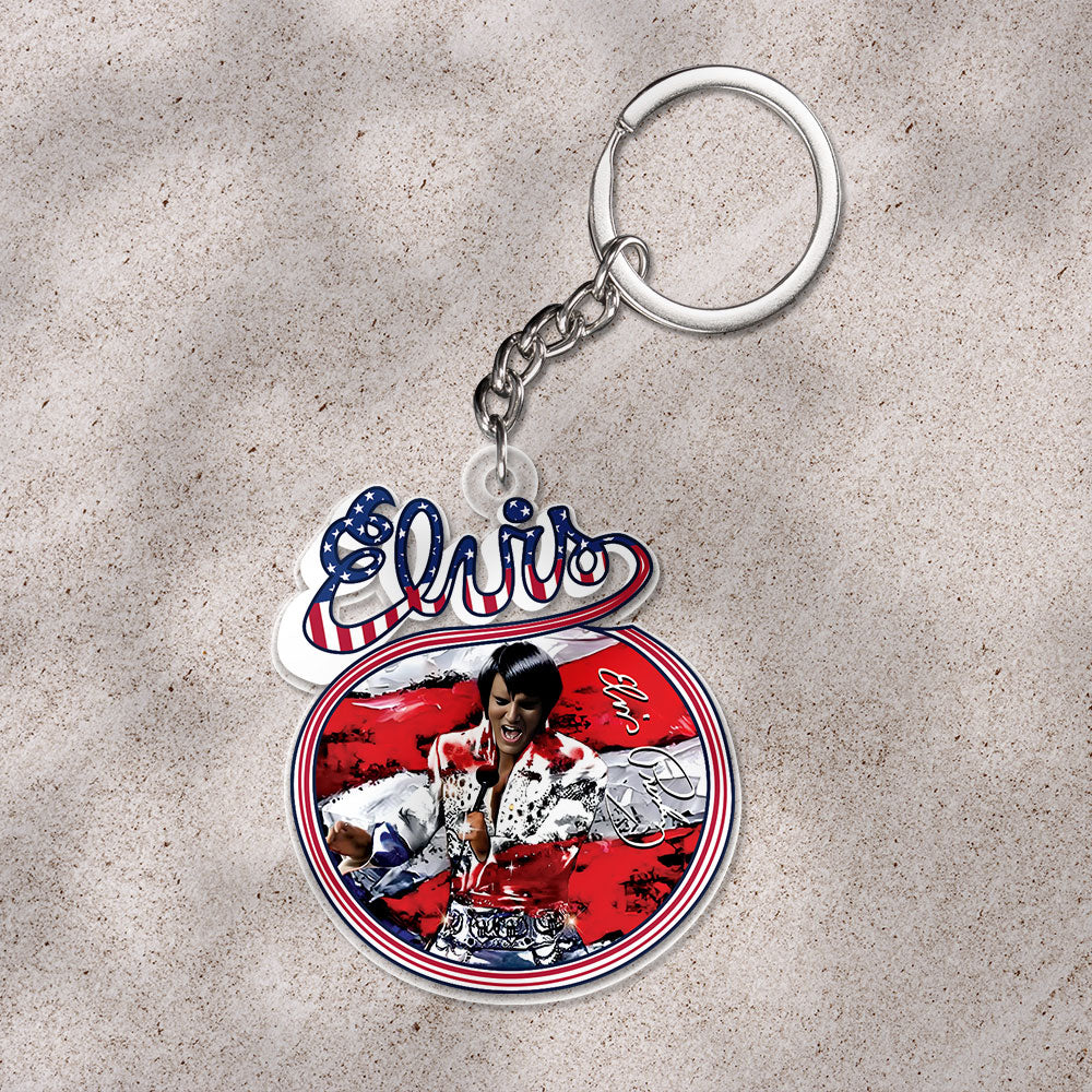 Elvis Presley Custom Shape 1-sided Keychain – HOATT 9313