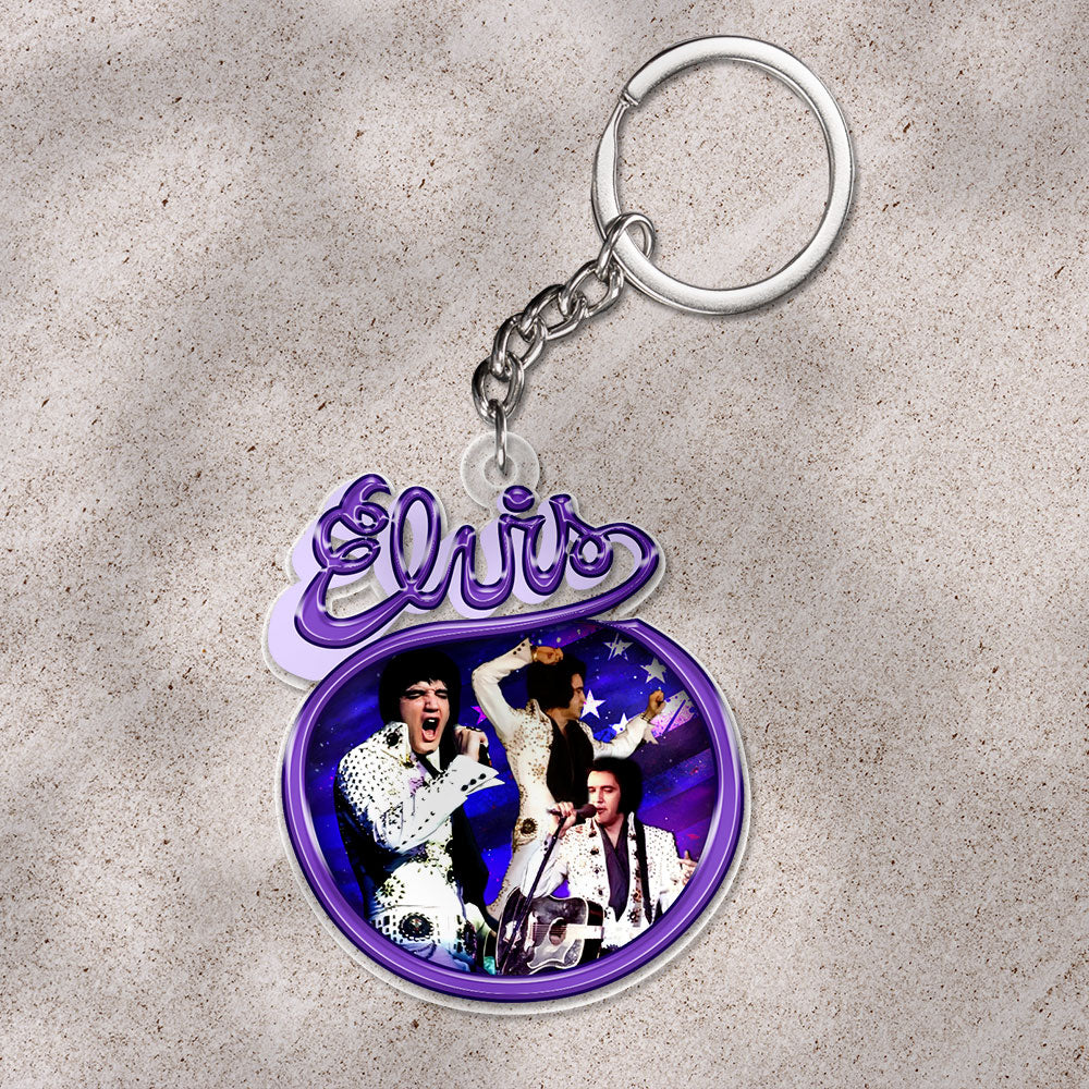 Elvis Presley Custom Shape 1-sided Keychain – HOATT 9330