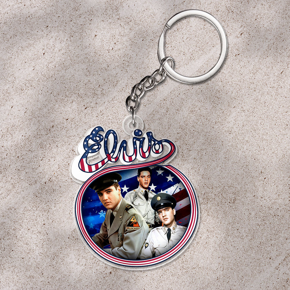 Elvis Presley Custom Shape 1-sided Keychain – HOATT 9497