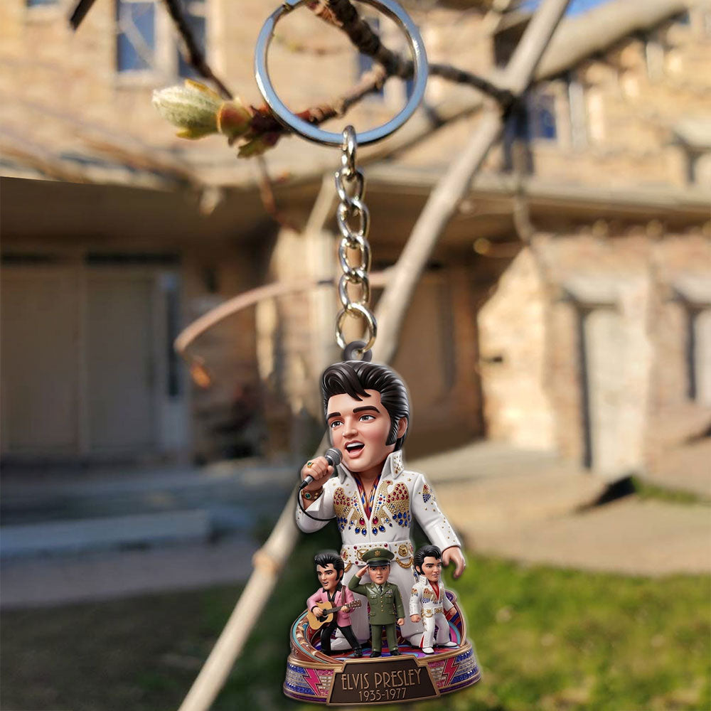 Elvis Presley Custom Shape 2-sided Keychain – TMTHU6181
