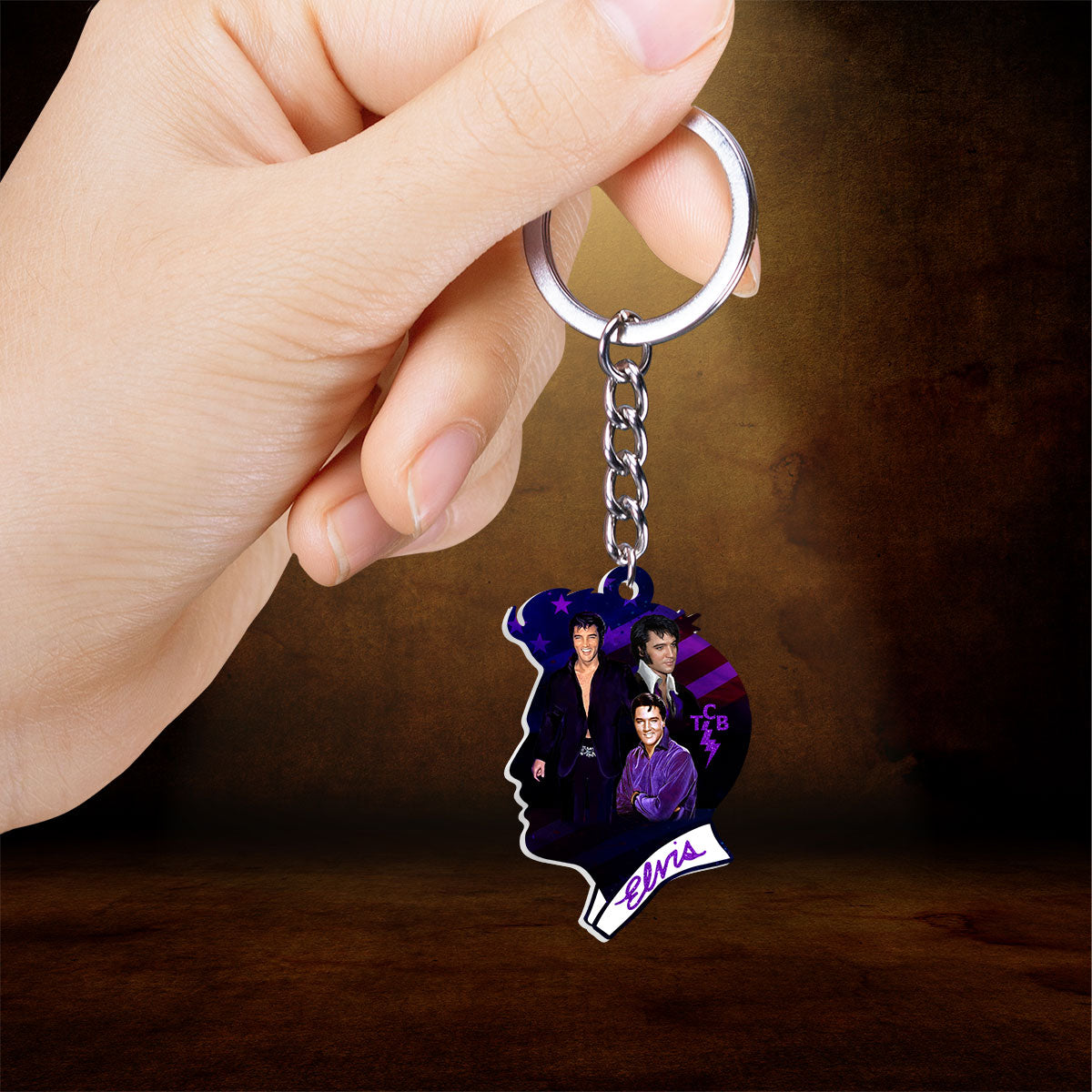 Elvis Presley Custom Shape 2-sided Keychain – HOATT 9317