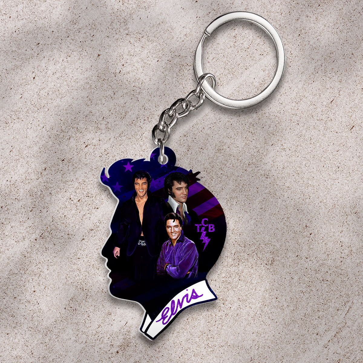 Elvis Presley Custom Shape 2-sided Keychain – HOATT 9317