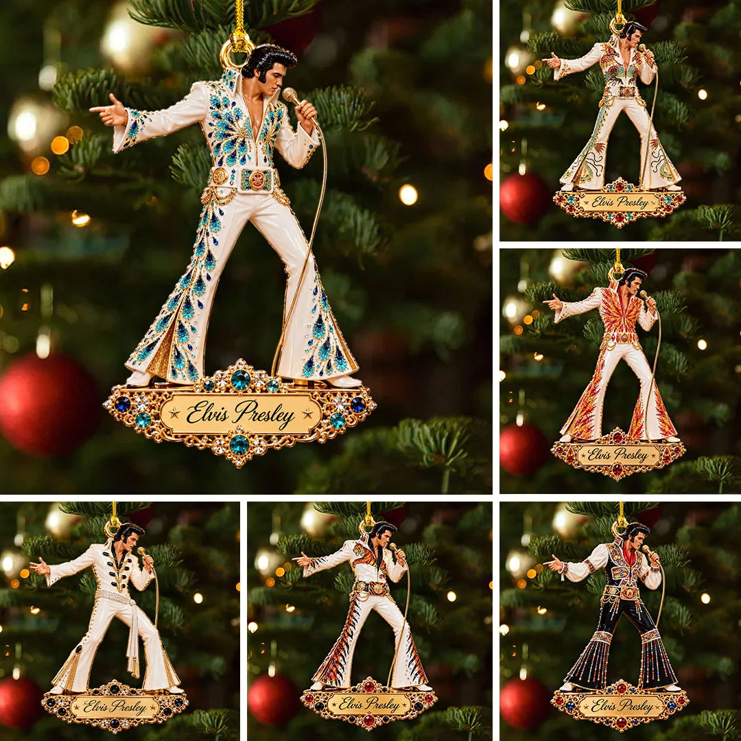 6PCS Elvis Presley Custom Shape 2-Side Printed Acrylic Ornament – GNE8792