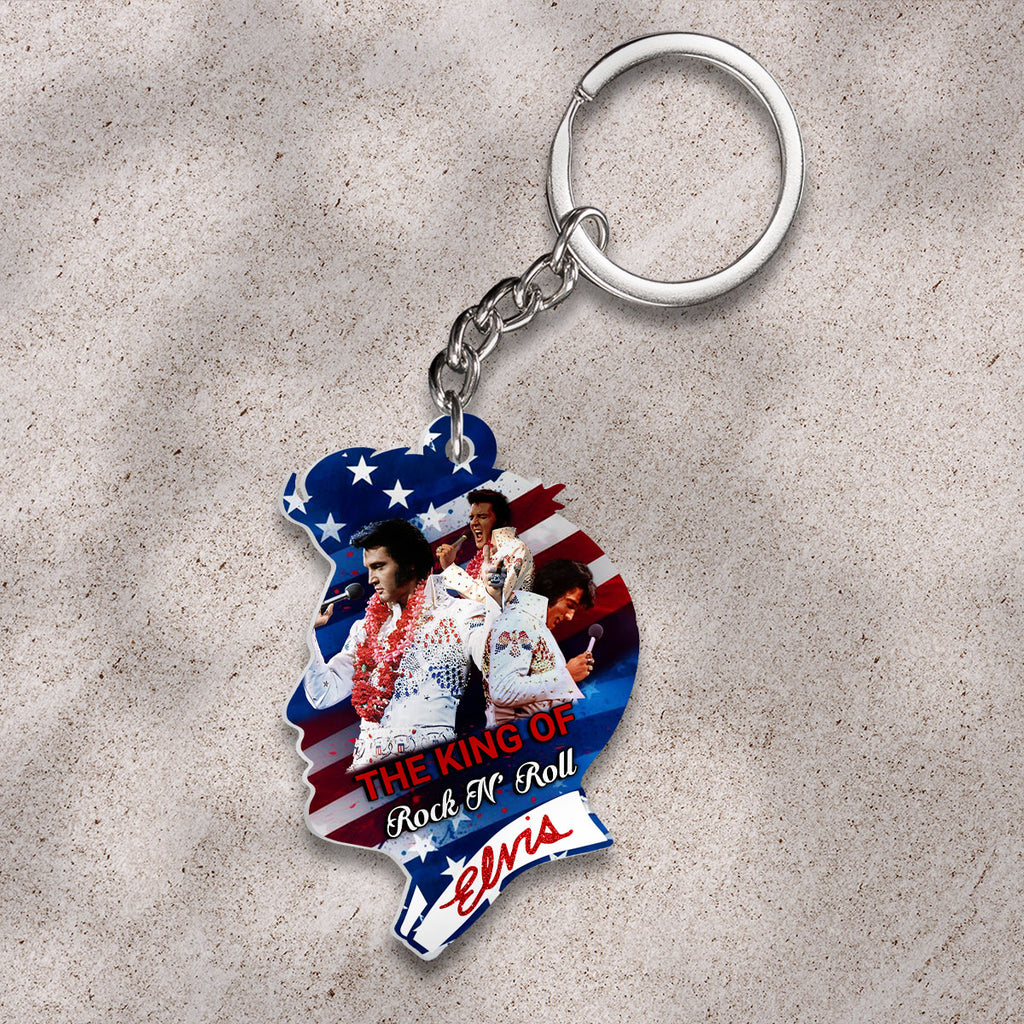 Elvis Presley Custom Shape 2-sided Keychain – HOATT 9354