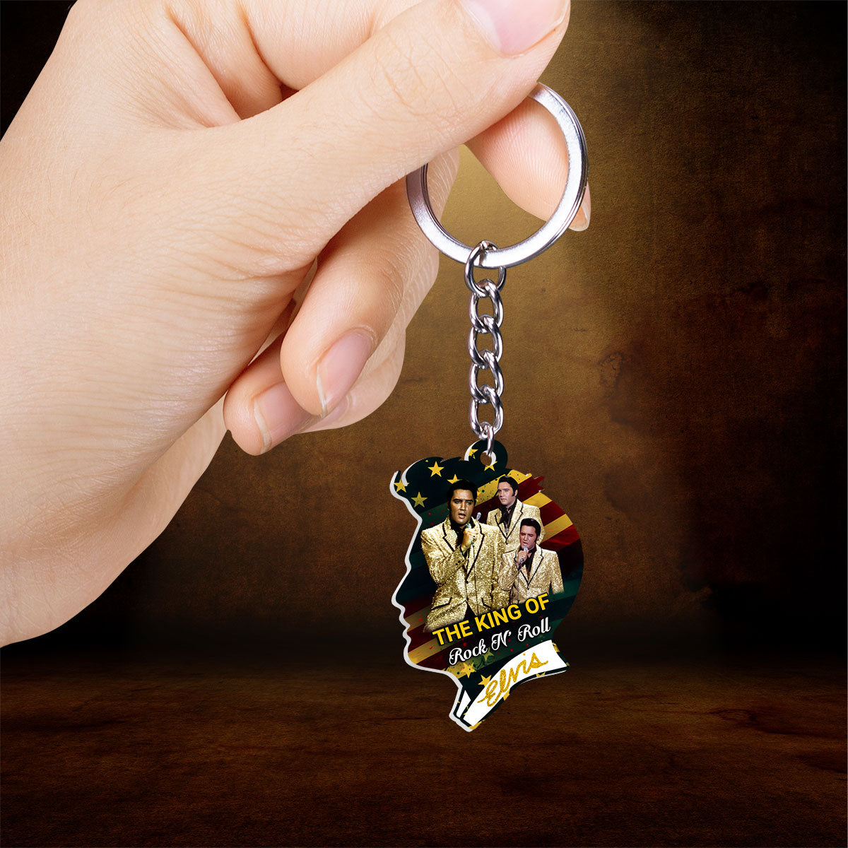 Elvis Presley Custom Shape 2-sided Keychain – HOATT 9357