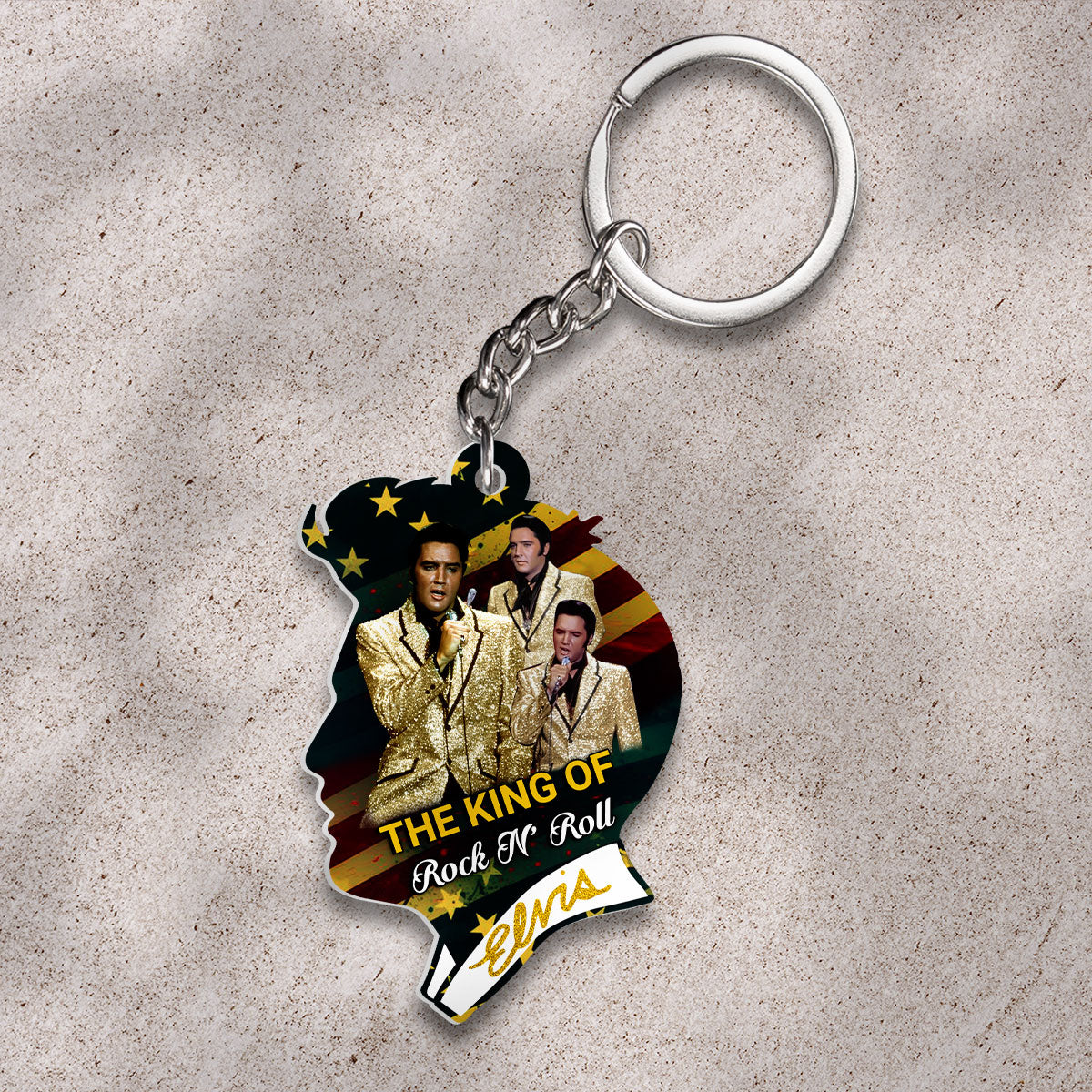 Elvis Presley Custom Shape 2-sided Keychain – HOATT 9357