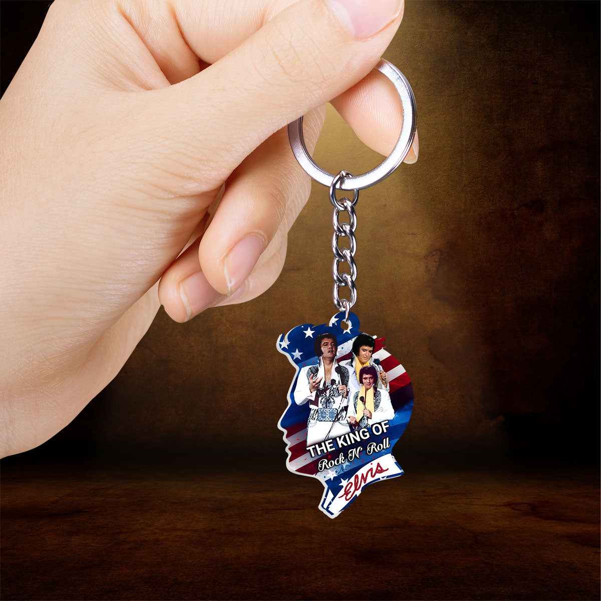 Elvis Presley Custom Shape 2-sided Keychain – HOATT 9387