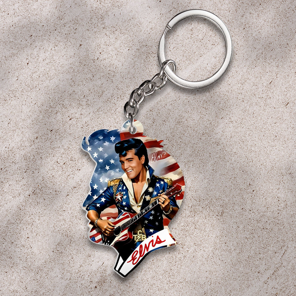 Elvis Presley Custom Shape 2-sided Keychain – HOATT 9495