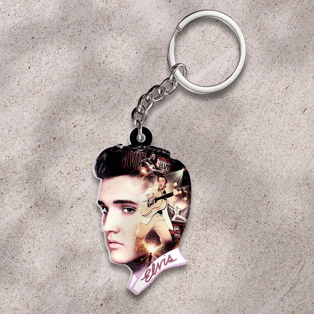 Elvis Presley Custom Shape 2-sided Keychain – HOATT 11123