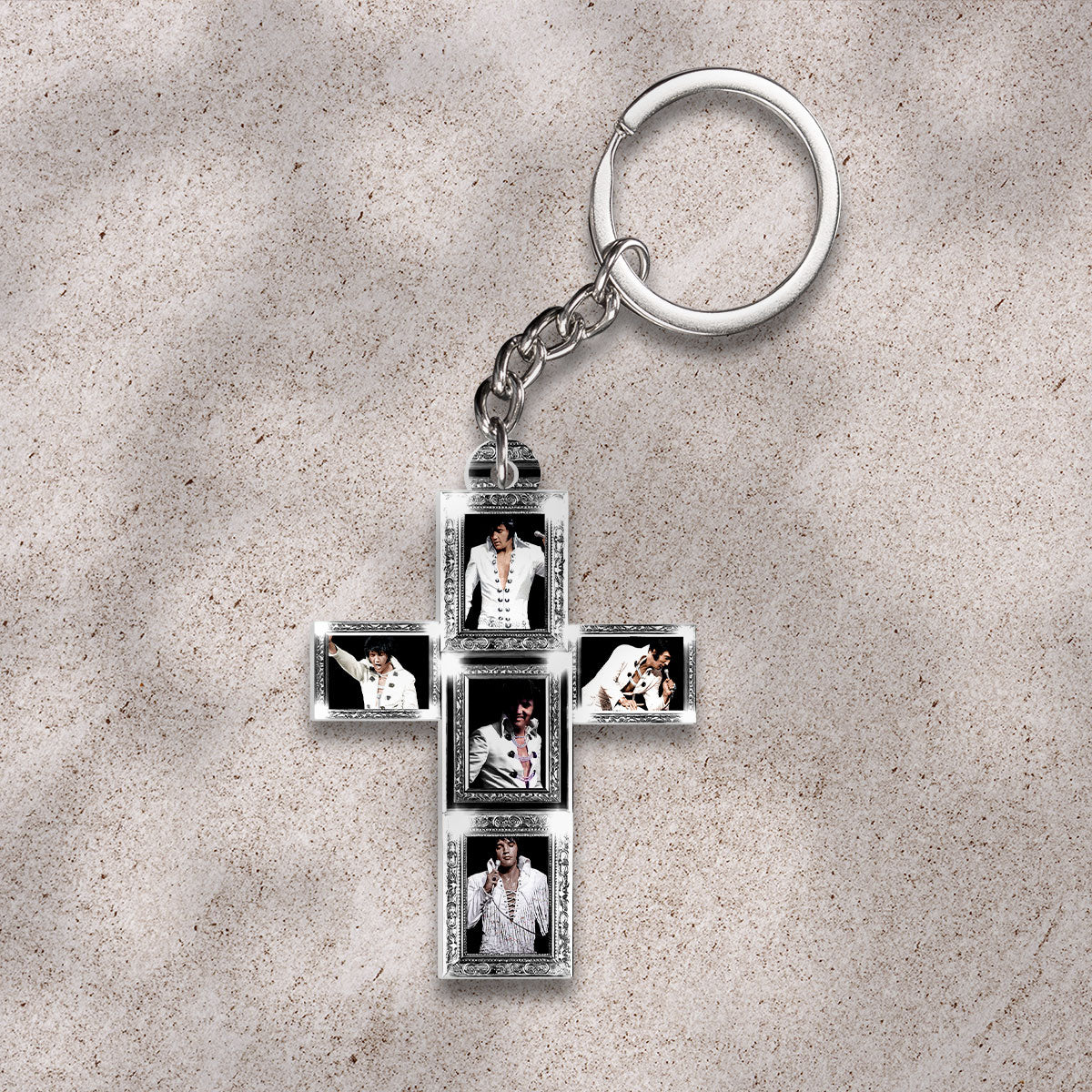 Elvis Presley Custom Shape 2-sided Keychain – HOATT 8982