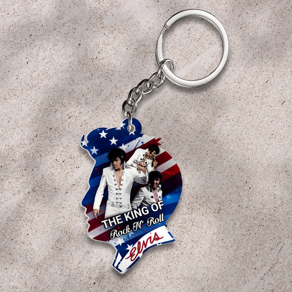 Elvis Presley Custom Shape 2-sided Keychain – HOATT 9320