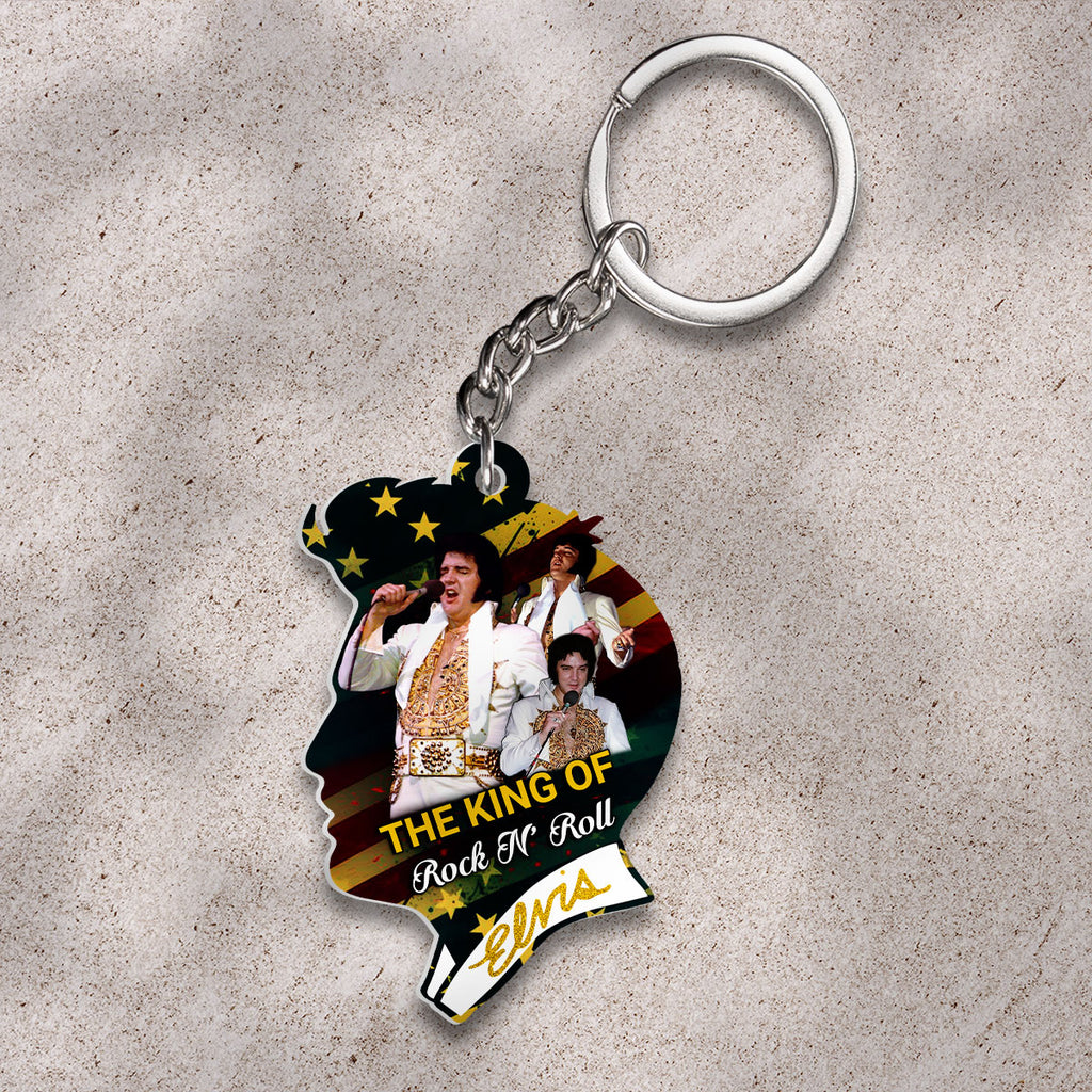 Elvis Presley Custom Shape 2-sided Keychain – HOATT 9321