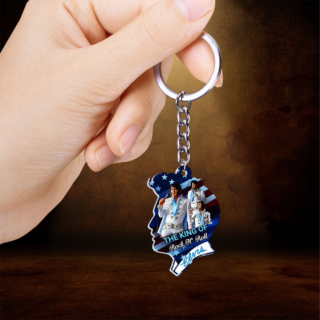 Elvis Presley Custom Shape 2-sided Keychain – HOATT 9322