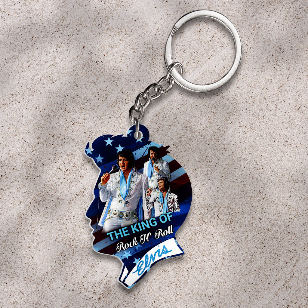 Elvis Presley Custom Shape 2-sided Keychain – HOATT 9322