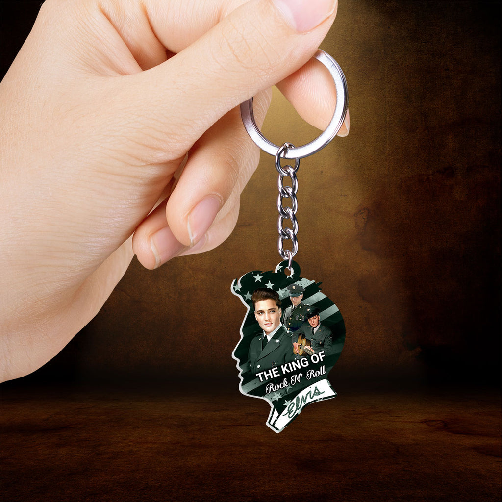 Elvis Presley Custom Shape 2-sided Keychain – HOATT 9431
