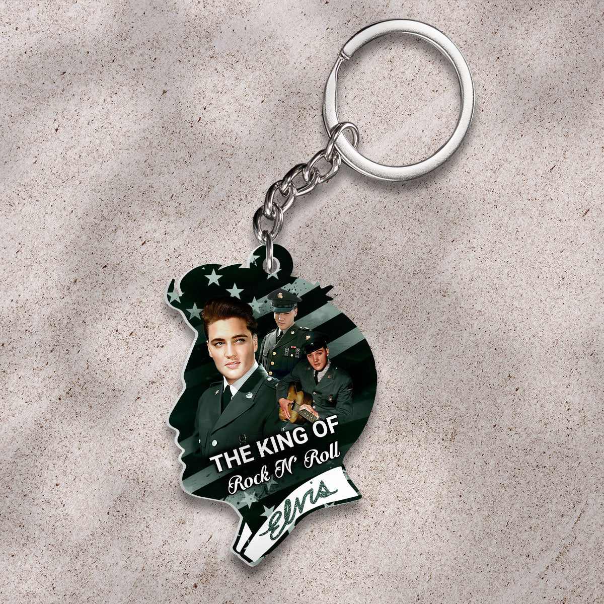Elvis Presley Custom Shape 2-sided Keychain – HOATT 9431