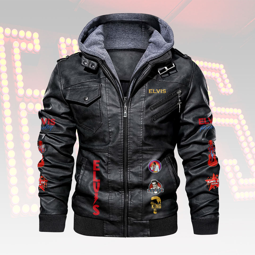Elvis Presley 2D Leather Hooded Jacket – HOATT15676