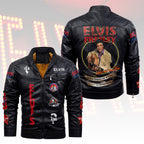 Elvis Presley 2D Leather Yellow Fleece Jacket – HOATT15369