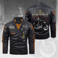 Elvis Presley 2D Leather Yellow Fleece Jacket – TANTN20206