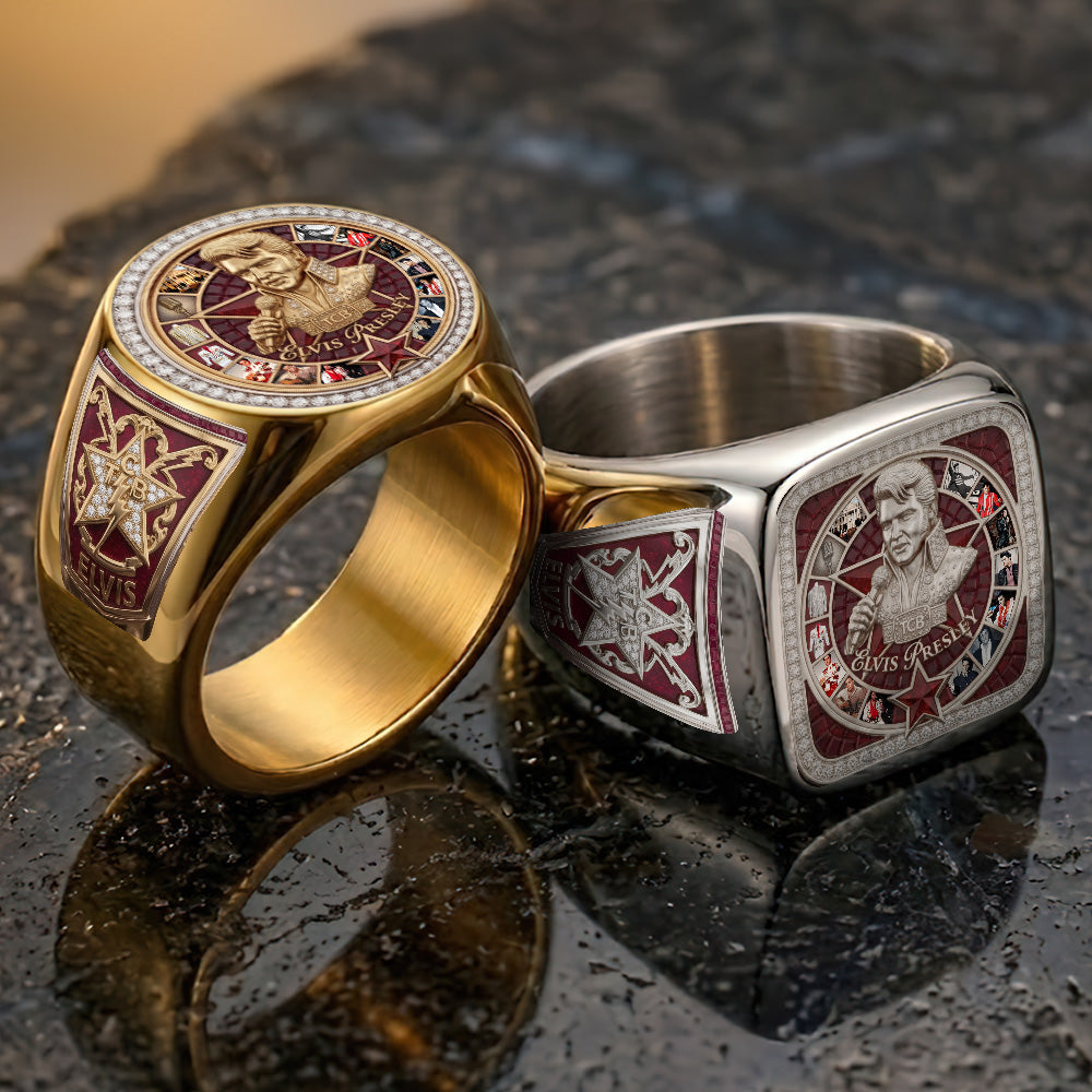 Elvis Presley 3D Engraved Ring – TMTHU6575