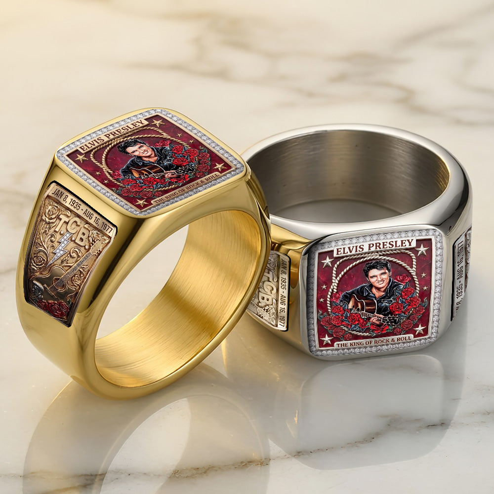 Elvis Presley 3D Engraved Ring – TMTHU6846