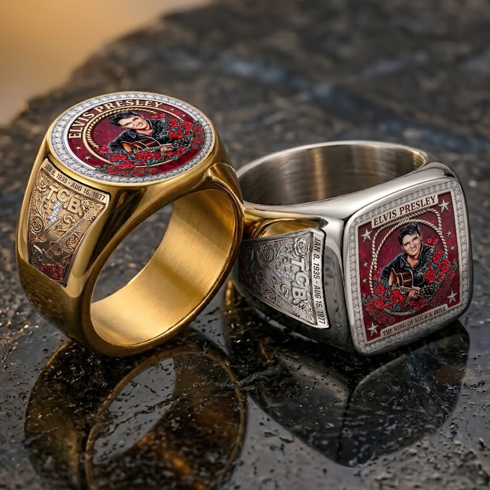 Elvis Presley 3D Engraved Ring – TMTHU6846