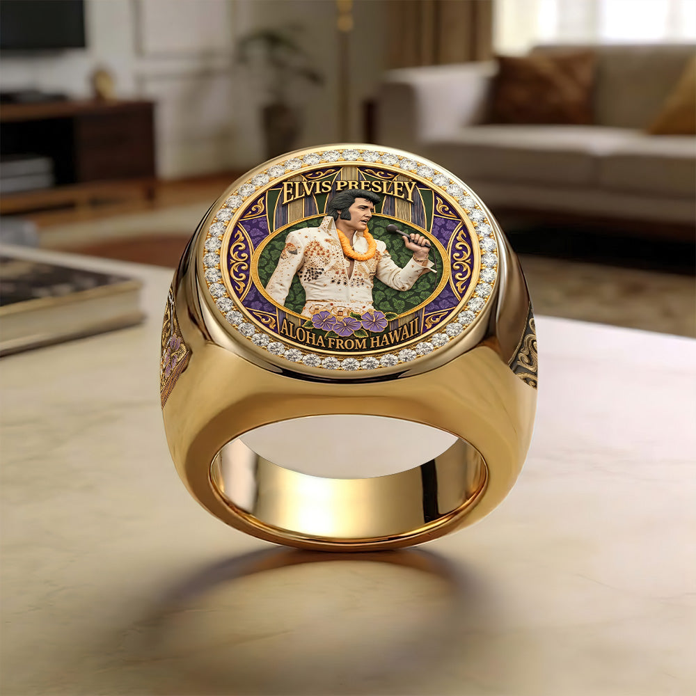 Elvis Presley 3D Engraved Ring – TMTHU6923