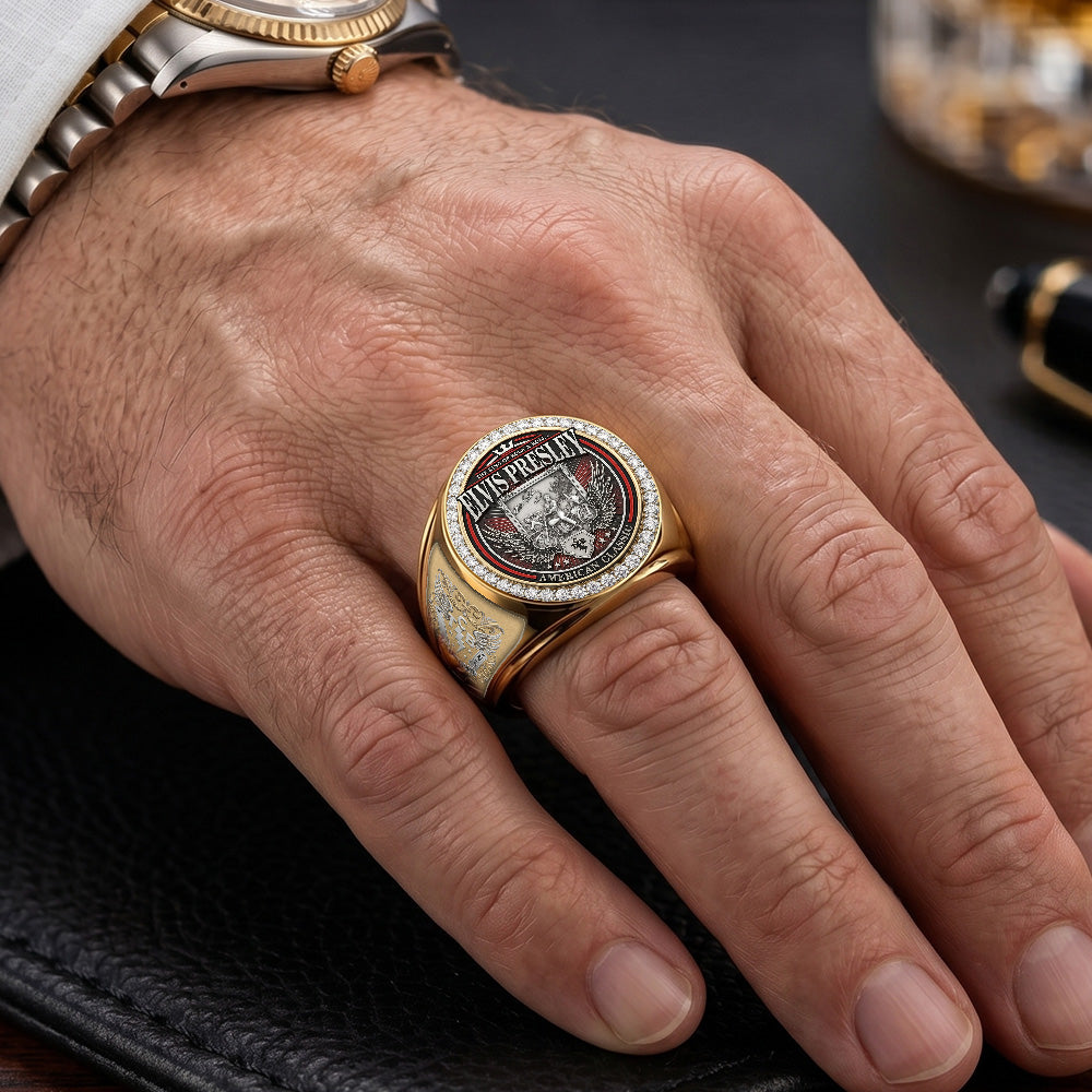 Elvis Presley 3D Engraved Ring – TMTHU6996