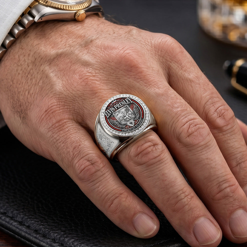 Elvis Presley 3D Engraved Ring – TMTHU6996
