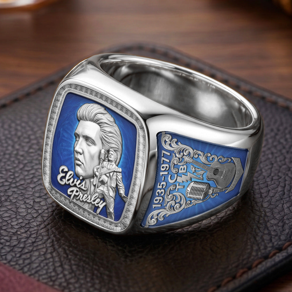 Elvis Presley 3D Engraved Ring – TMTHU6997