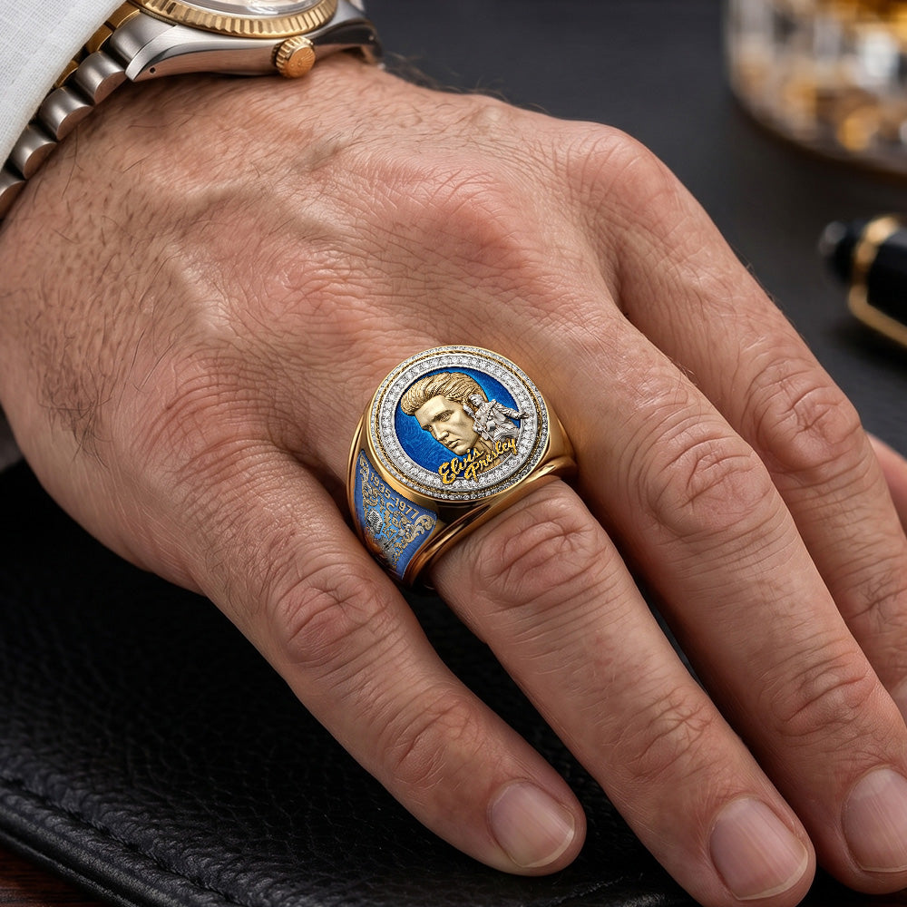 Elvis Presley 3D Engraved Ring – TMTHU6997