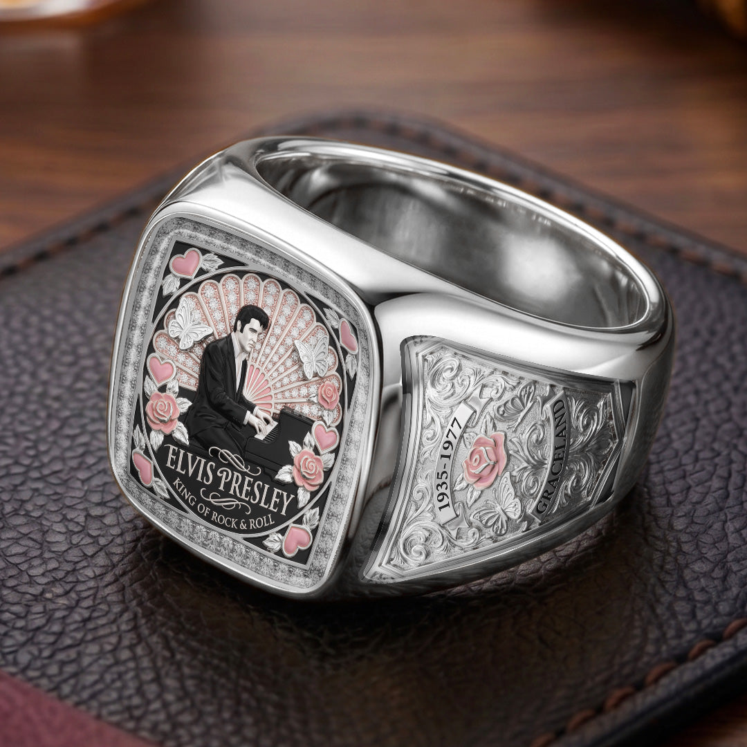 Elvis Presley 3D Engraved Ring – TMTHU7322