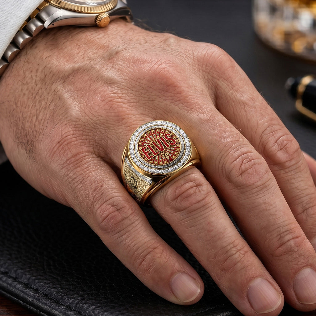 Elvis Presley 3D Engraved Ring – TMTHU7327