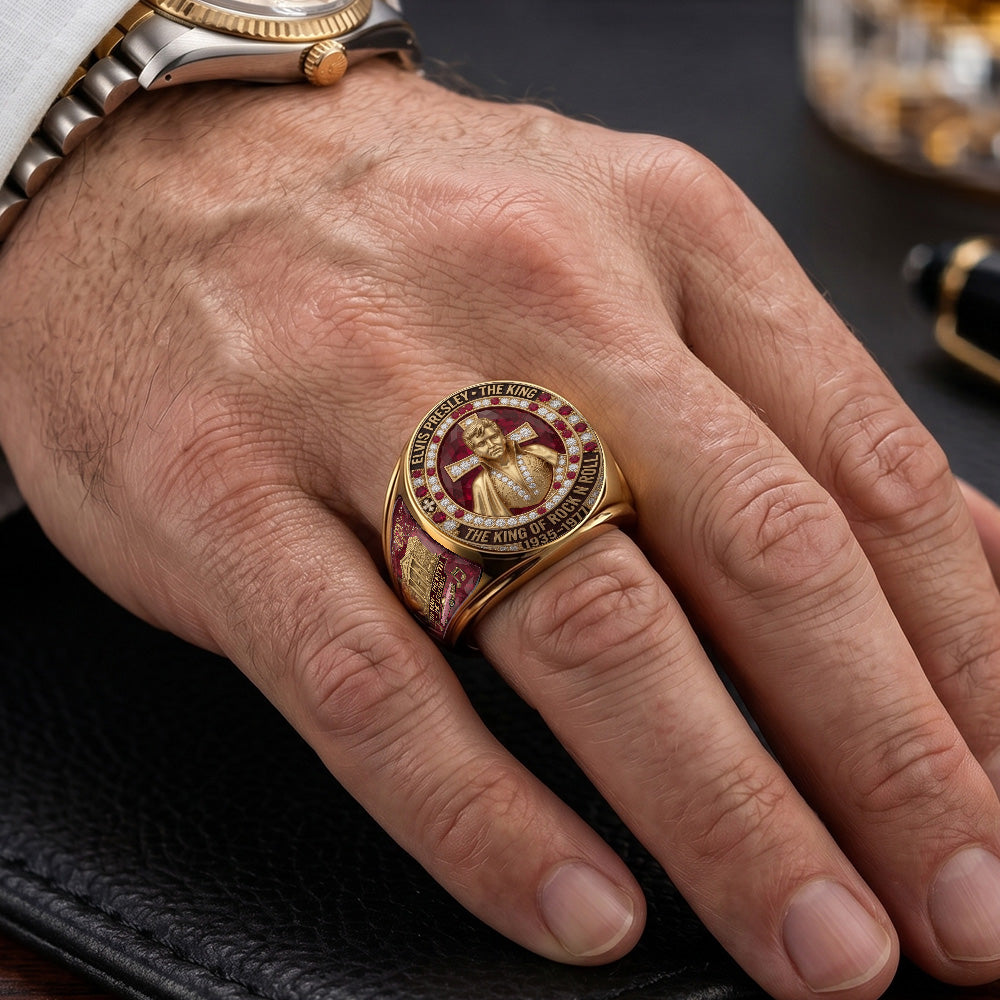 Elvis Presley 3D Engraved Ring – TMTHU7331