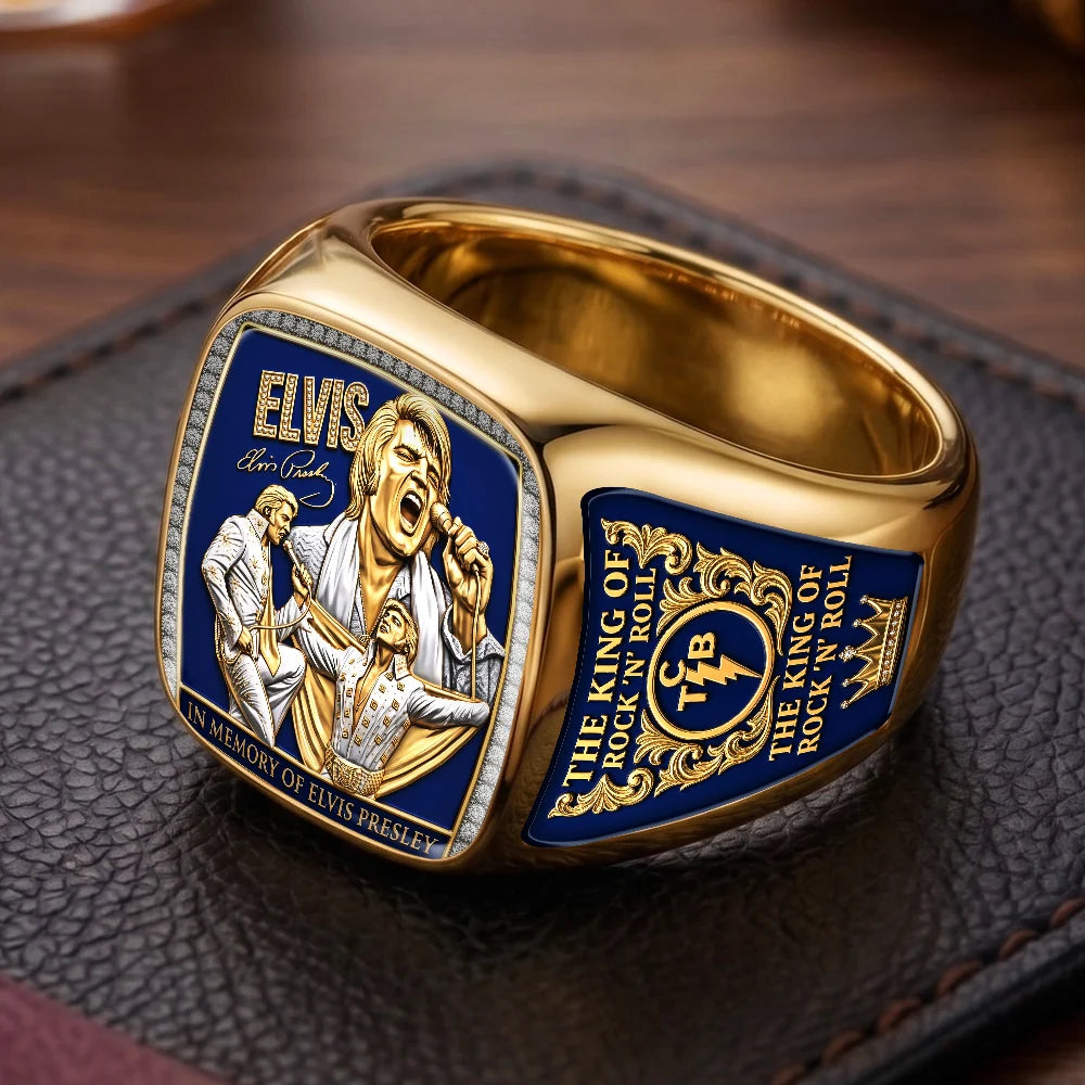 Elvis Presley 3D Engraved Ring – TMTHU9395