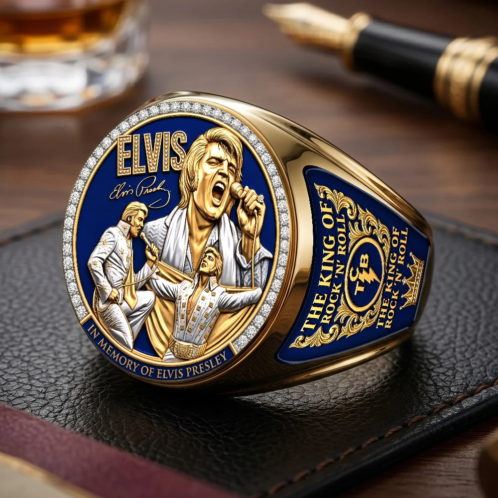 Elvis Presley 3D Engraved Ring – TMTHU9395