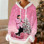 Elvis Presley 3D Women's Faux Fur Trim Fleece Hoodie – MAITM13948