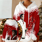 Elvis Presley 3D Women's Faux Fur Trim Fleece Hoodie – MAITM13976