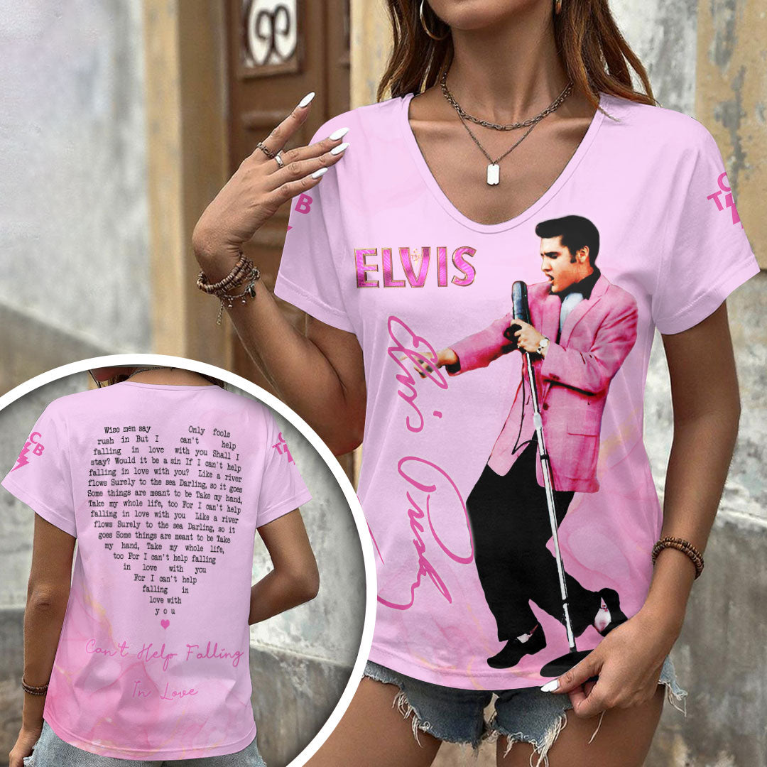 Elvis Presley 3D Women's V-Neck T-Shirt – HOATT18820