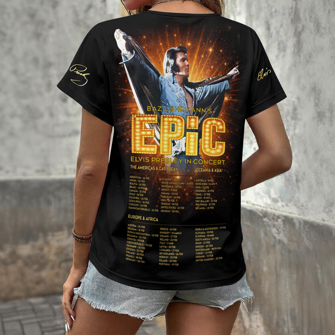 Elvis Presley 3D Women's V-Neck T-Shirt – GNE6208