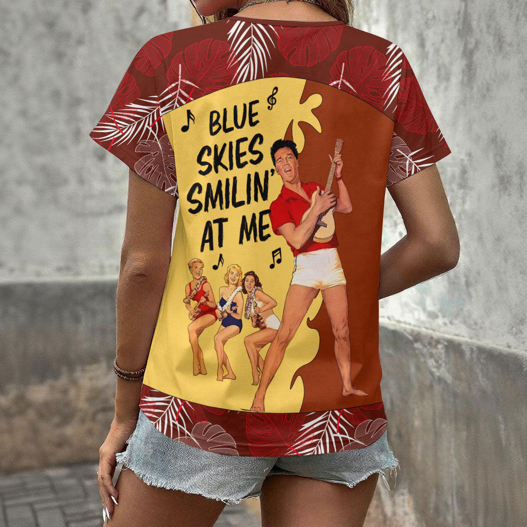 Elvis Presley 3D Women's V-Neck T-Shirt – GNE6835