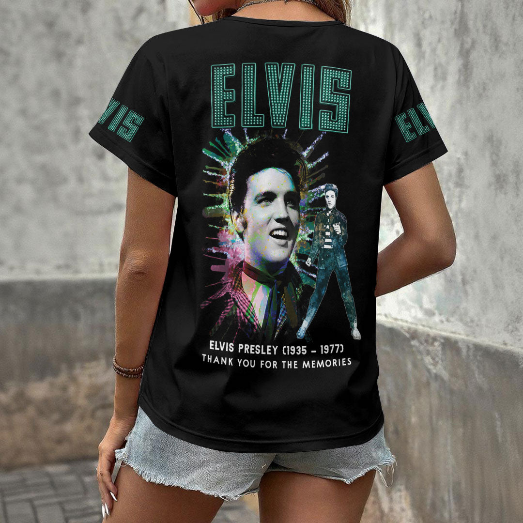 Elvis Presley 3D Women's V-Neck T-Shirt – GNE6954