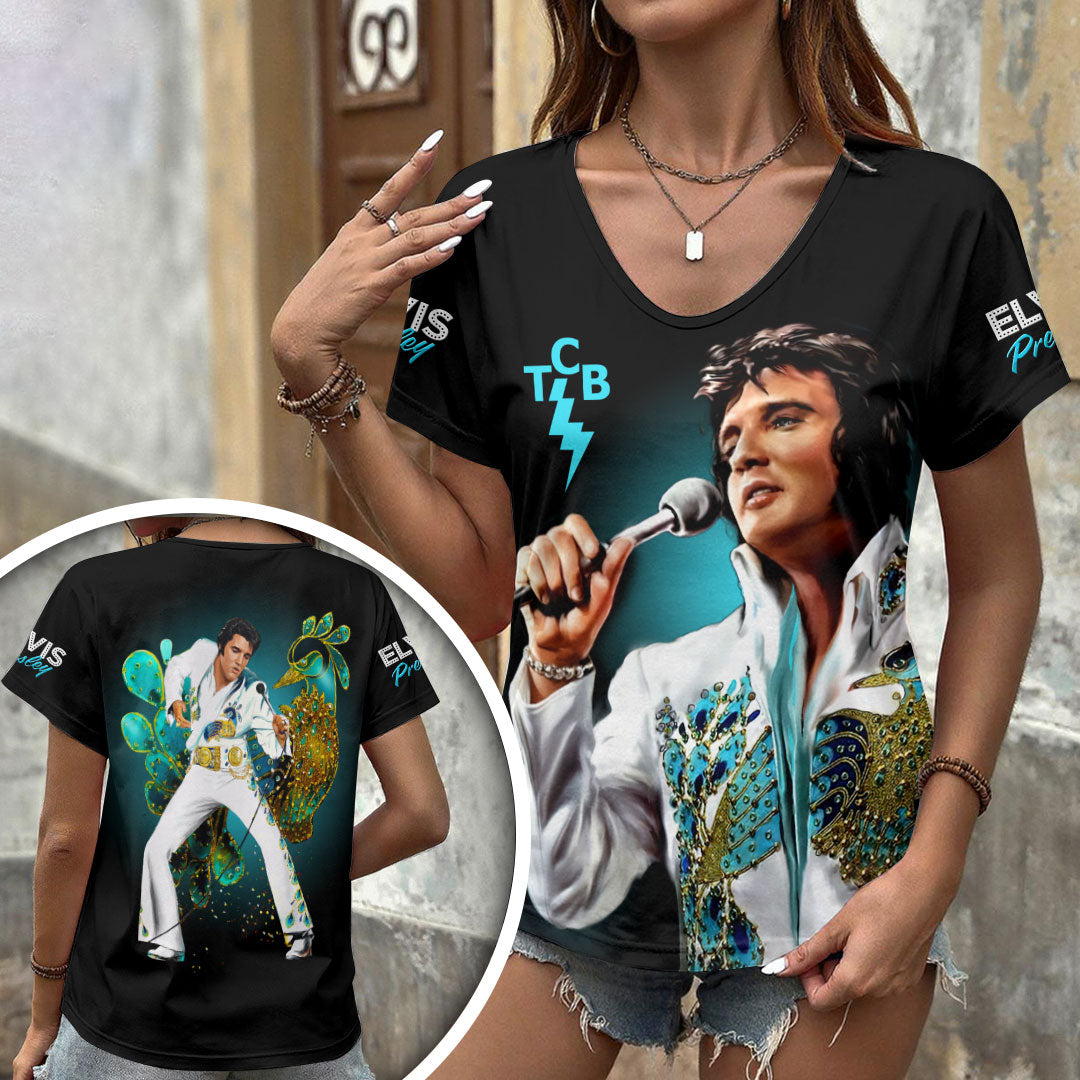 Elvis Presley 3D Women's V-Neck T-Shirt – HOATT17274