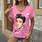 Elvis Presley 3D Women's V-Neck T-Shirt – HOATT17334