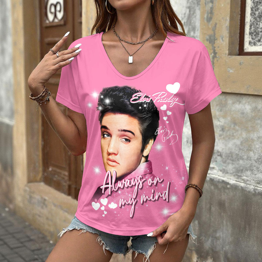 Elvis Presley 3D Women's V-Neck T-Shirt – HOATT17334