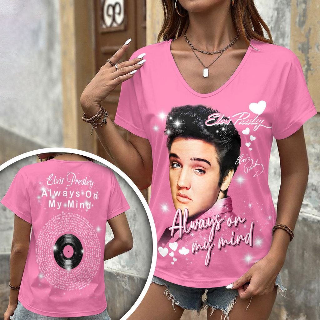 Elvis Presley 3D Women's V-Neck T-Shirt – HOATT17334