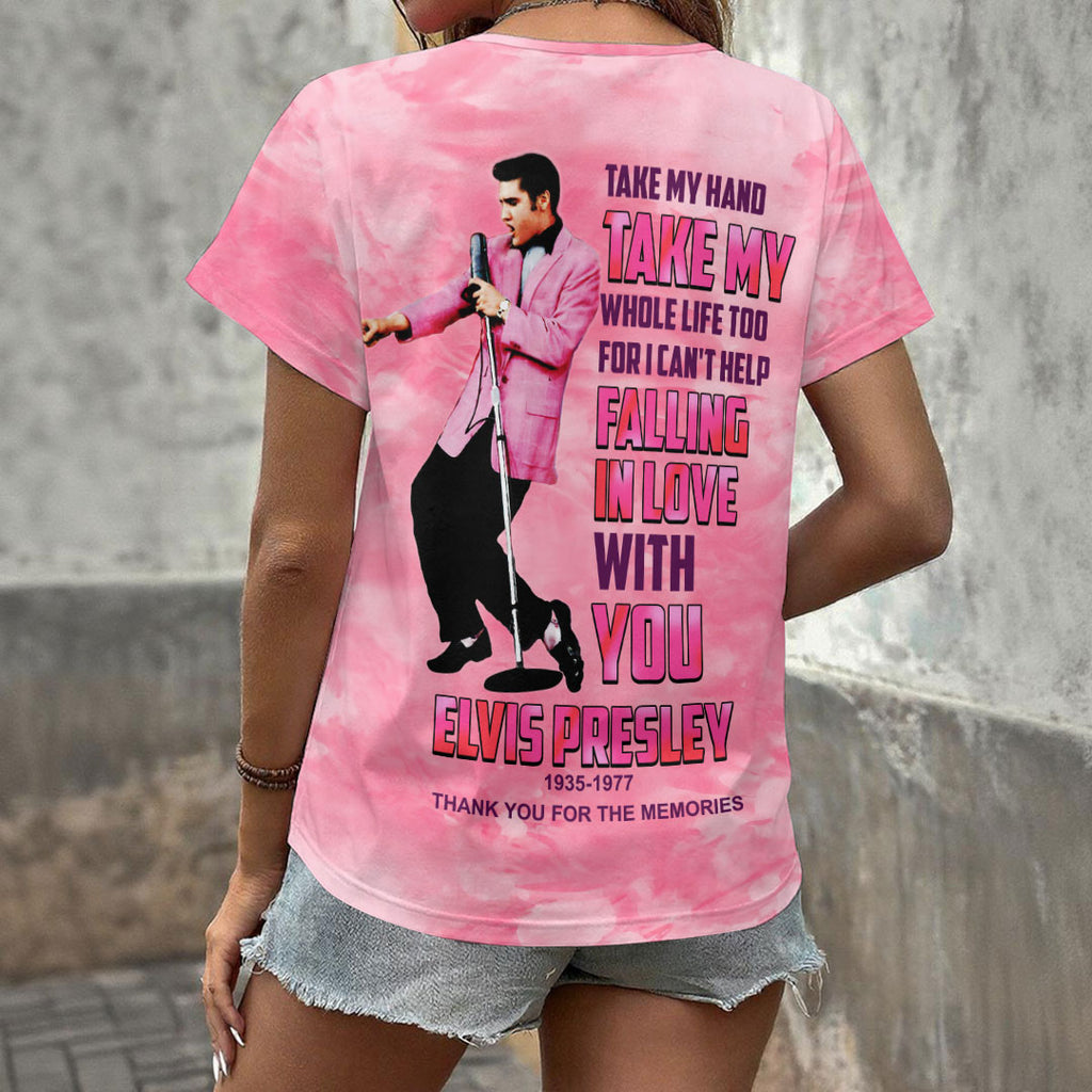 Elvis Presley 3D Women's V-Neck T-Shirt – HOATT17393