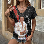 Elvis Presley 3D Women's V-Neck T-Shirt – HOATT17502